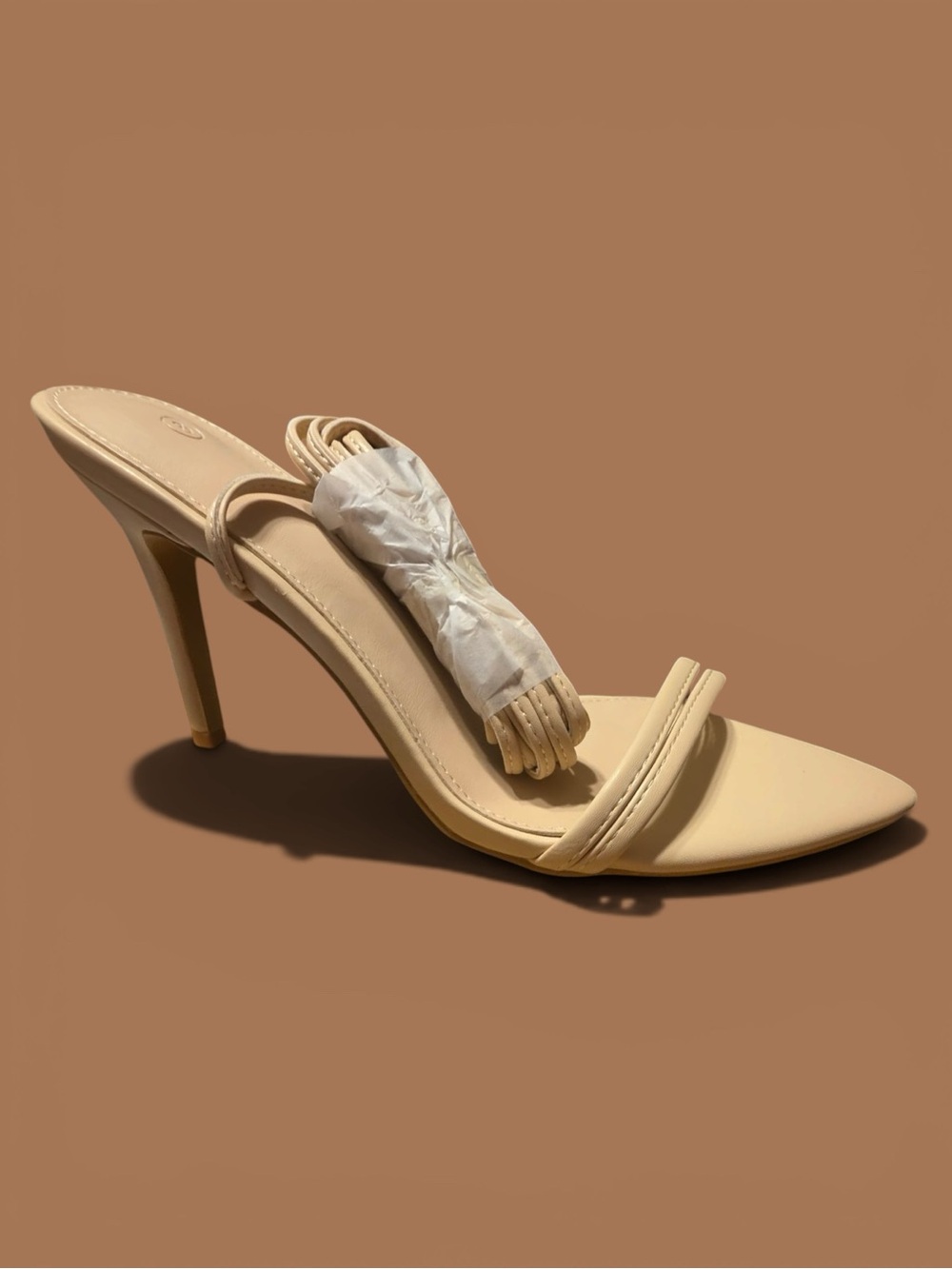 Women's Cream Stiletto Slide Heels